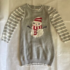 Gymboree Gray and White Snowman Sweater Dress